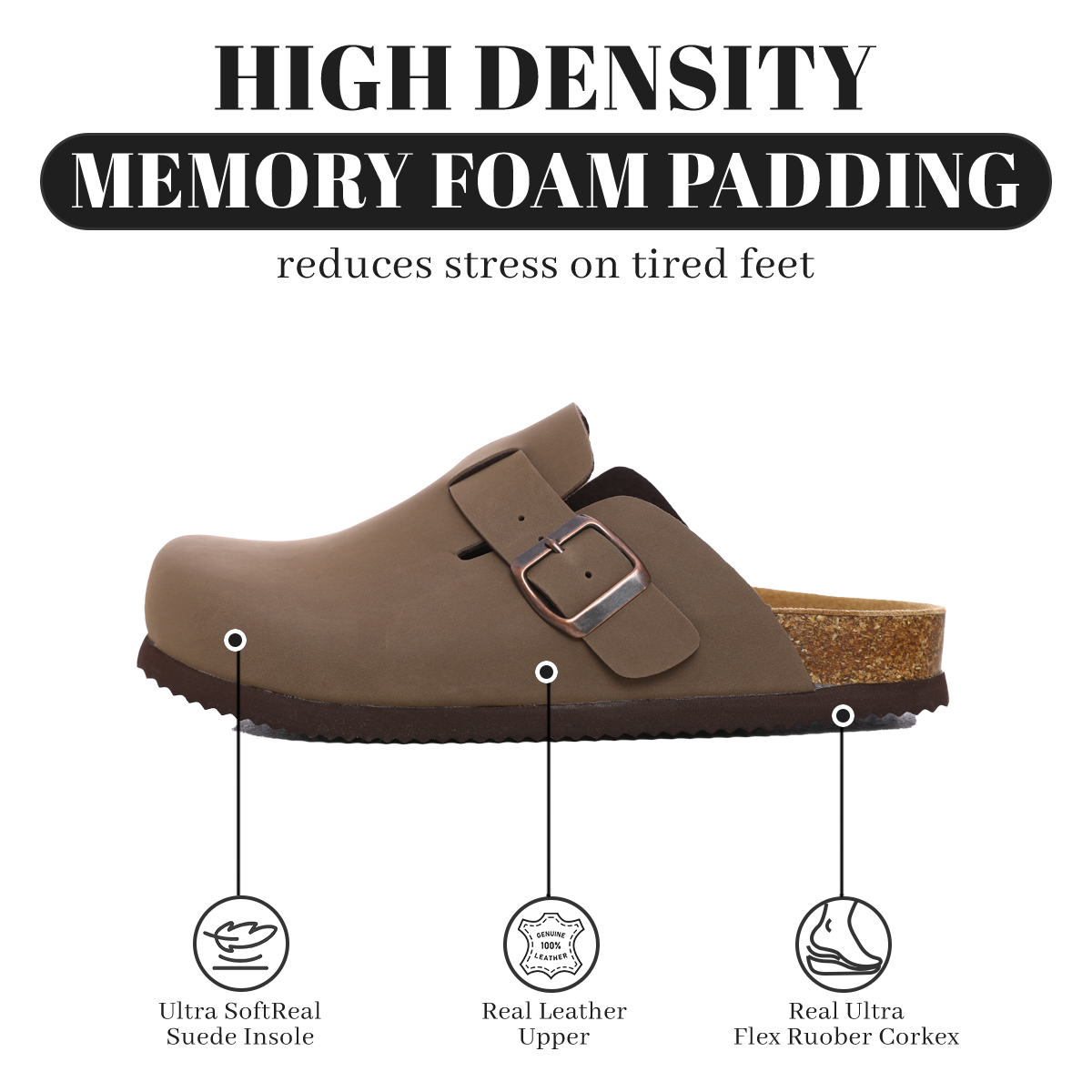SUFU Hot Sales Comfortable Cork Slides Chic Anti-Slip Leather Slippers for Women Fashion Leather Clogs Shoes Perfect for Any Occasion