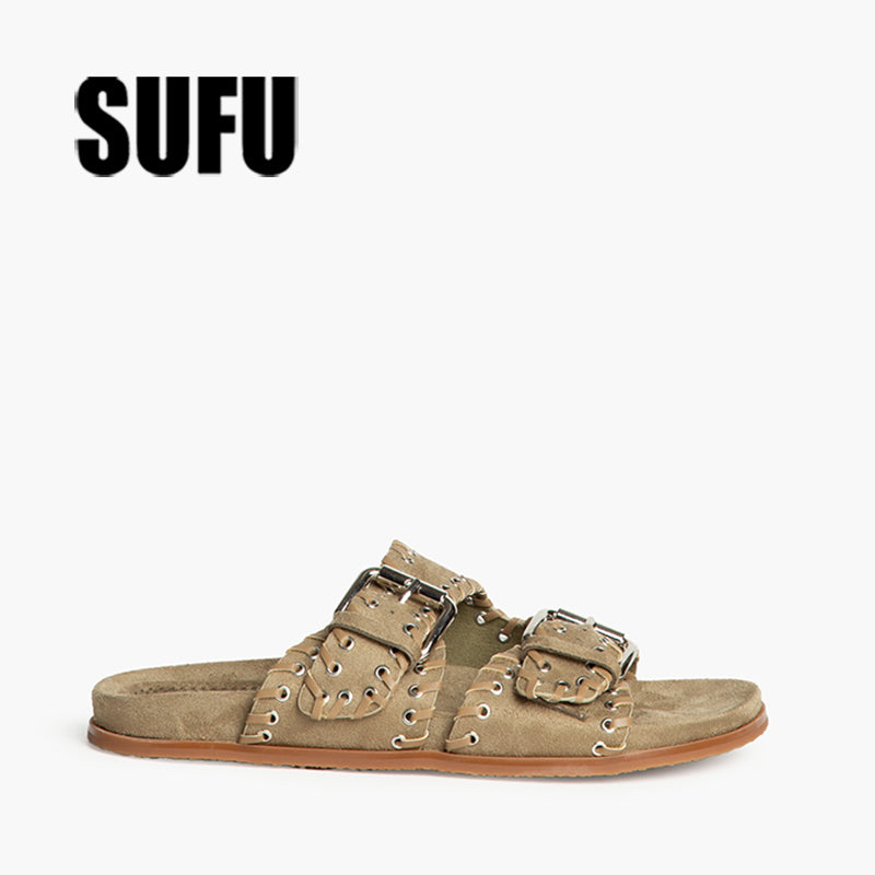 SUFU Hot Sales Women Summer Slippers Fashion Shoes Soft Comfortable Footwear Slippers Classic Brown Sandles