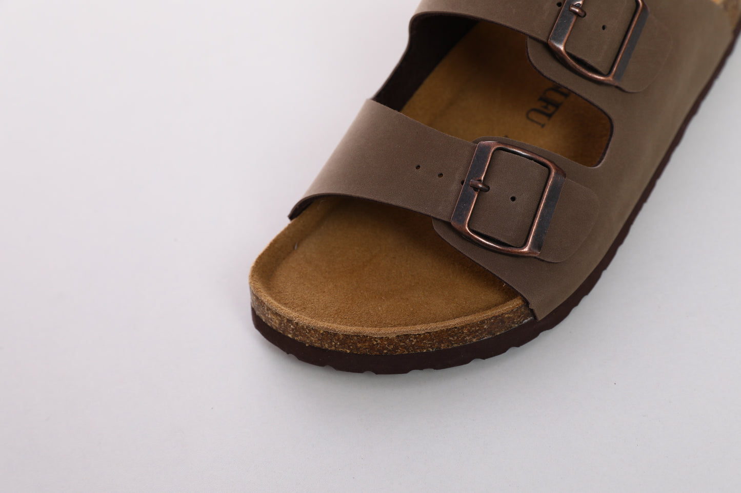 SUFU Women Summer Slippers PU Leather Shoes Soft Comfortable Footwear Slippers Classic Brown Sandles