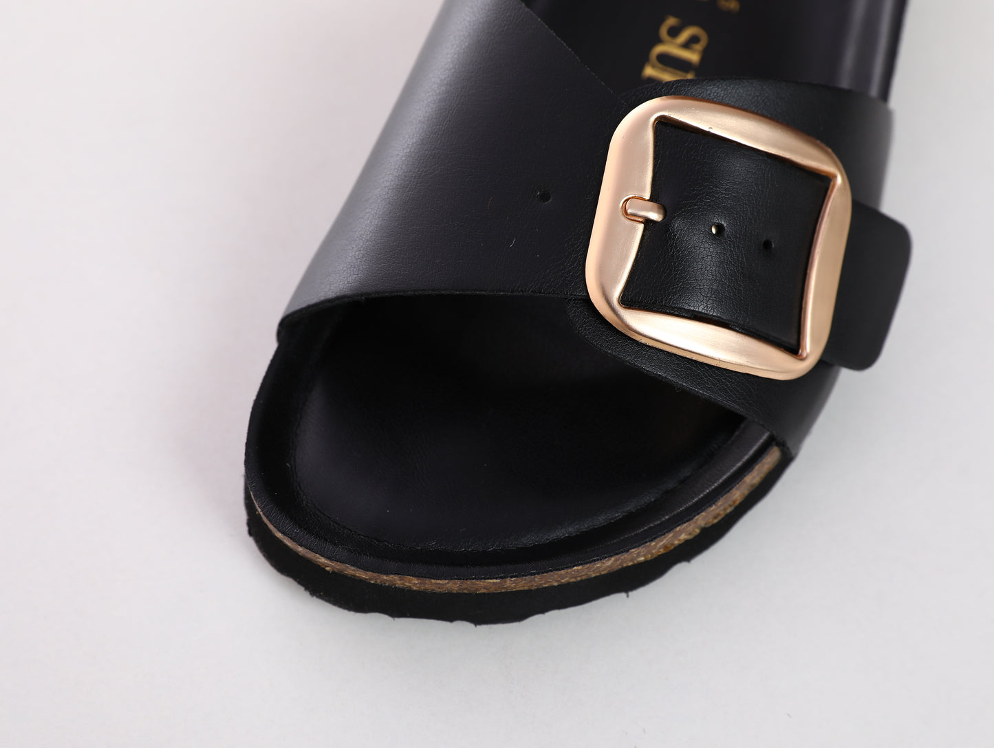 SUFU Women Summer Slippers Comfortable Soft Lightweight Open Toe Sandals PU Leather Casual Shoes Black