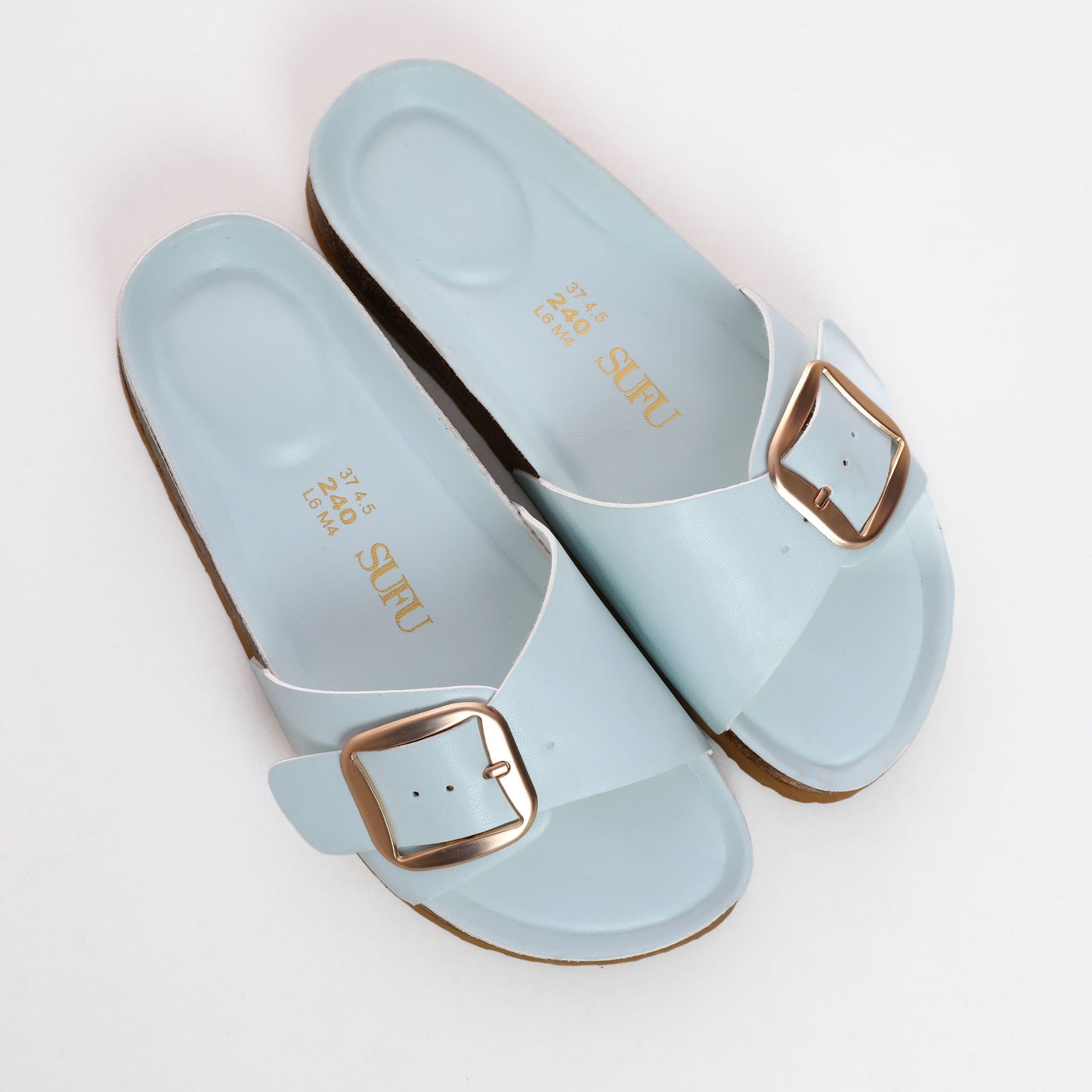 SUFU Summer Women's Sandals PU Leather Shoes Comfortable And Breathable Family Footwear Slippers Blue Sandals