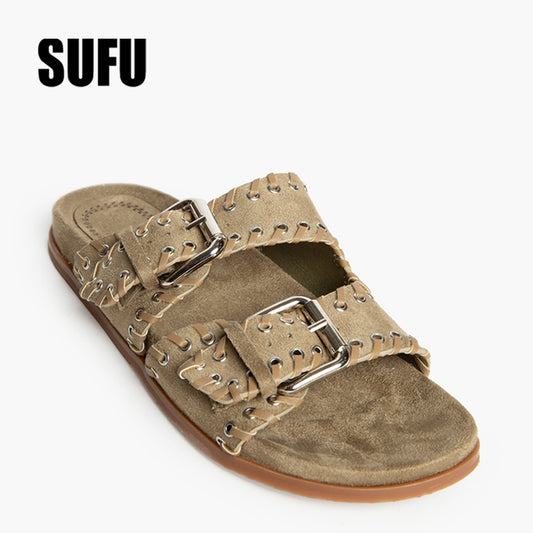 SUFU Hot Sales Women Summer Slippers Fashion Shoes Soft Comfortable Footwear Slippers Classic Brown Sandles
