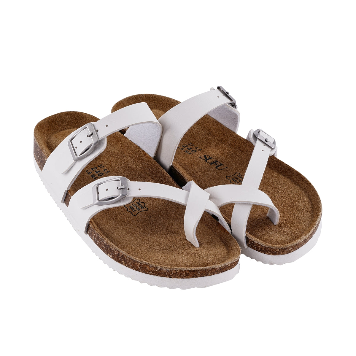 SUFU Hot Sale Sandals Natural Leather Outdoor Beach Buckle Fashion Brand Non-Slip Flip Flops Woman