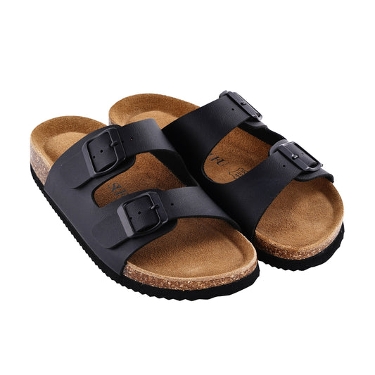 SUFU New Leather Birkenstocks Cork Flip-flops for women Couple Vintage Summer Wear Muller Slippers Fashion Casual Beach Sandals