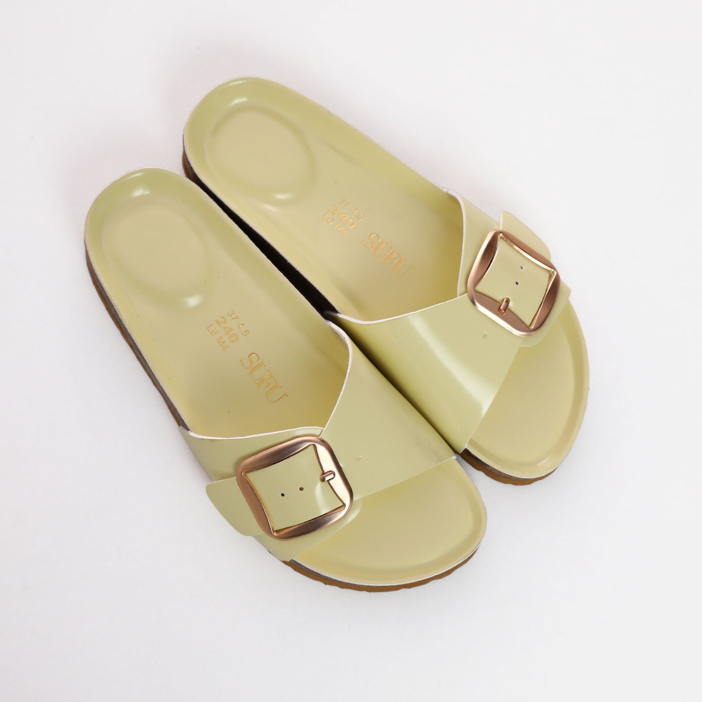 SUFU Summer Sandals for Women PU Leather Shoes Comfortable And Breathable Footwear Slippers Yellow Slippers